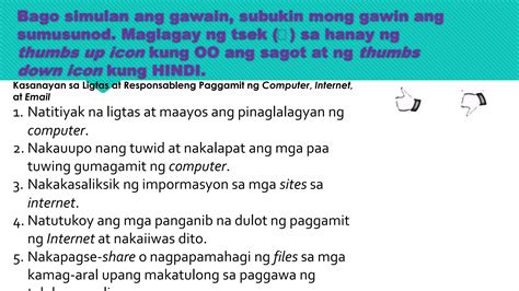 Ict lesson epp 4 aralin 7 ligtas at responsableng paggamit ng .